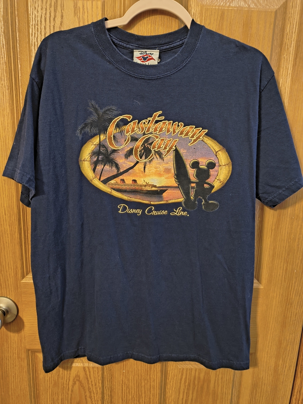 Disney Castaway Cay Navy Sunset Graphic Tee